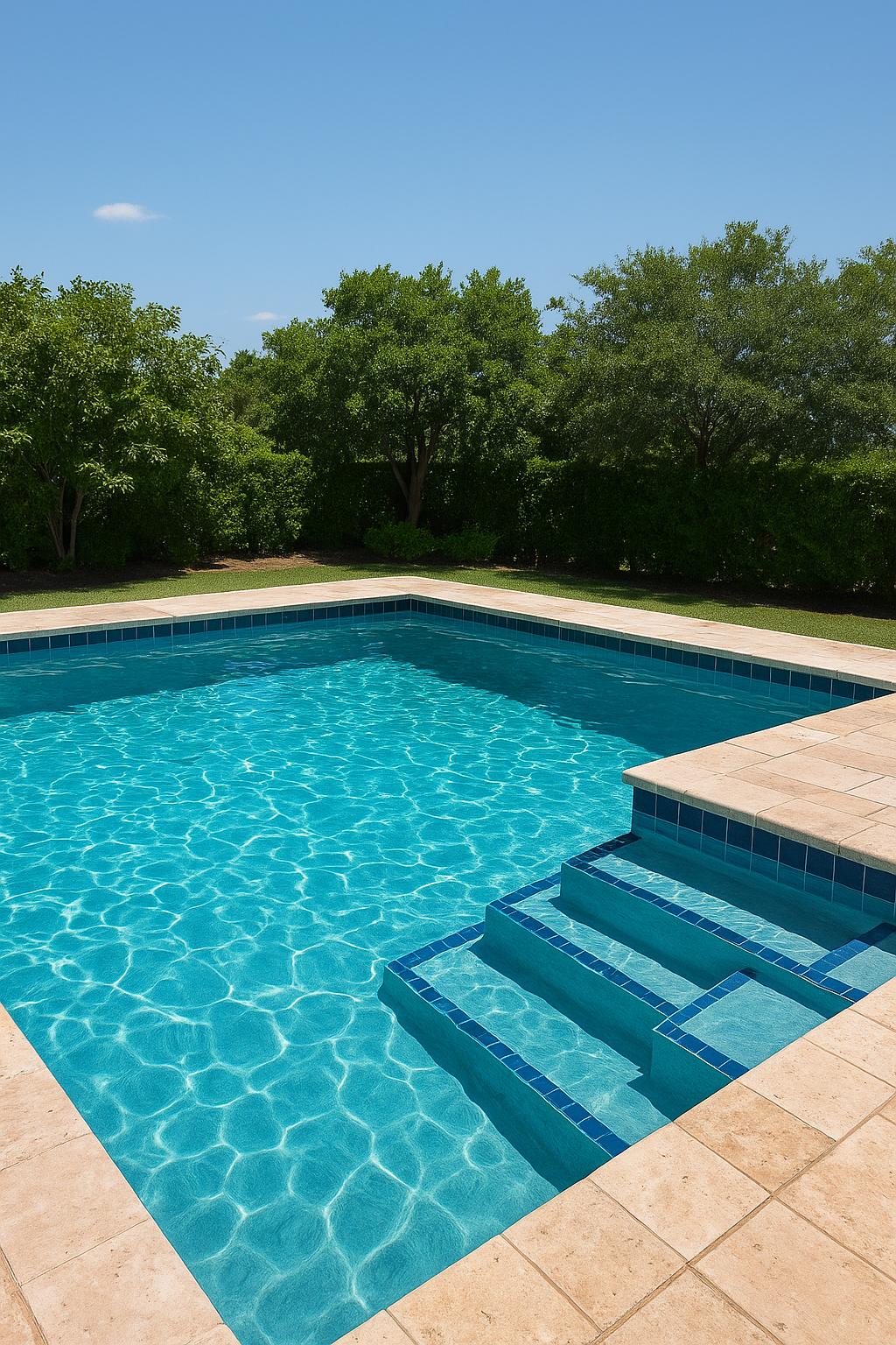 Refreshing pool with new plaster and coping